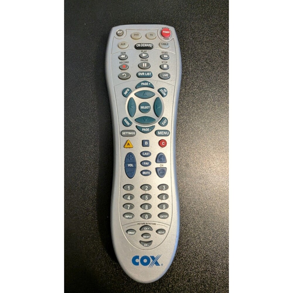 Cox URC7820ABP1-0004-R Universal Remote Control for Cable Box TV DVR Aux